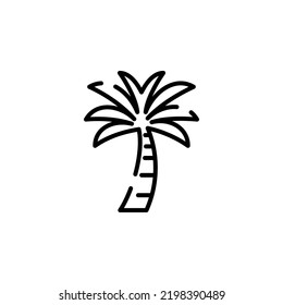 Palm, Coconut, Tree, Island, Beach Dotted Line Icon Vector Illustration Logo Template. Suitable For Many Purposes.