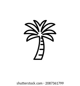 Palm, Coconut, Tree Line Icon, Vector, Illustration, Logo Template. Suitable For Many Purposes.