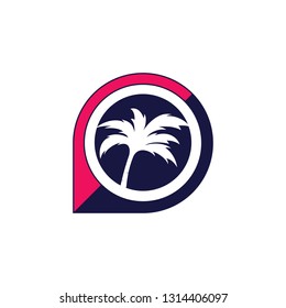 palm coconut tree logo icon