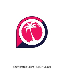 palm coconut tree logo icon