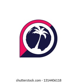 palm coconut tree logo icon