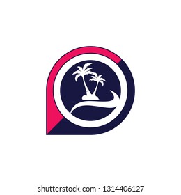 palm coconut tree logo icon