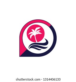 palm coconut tree logo icon