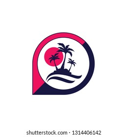 palm coconut tree logo icon