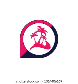 palm coconut tree logo icon
