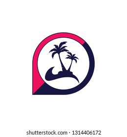 palm coconut tree logo icon