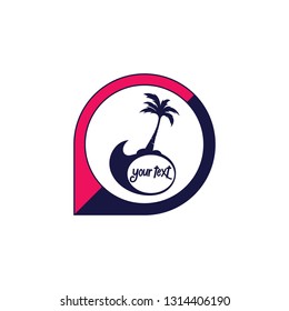 palm coconut tree logo icon