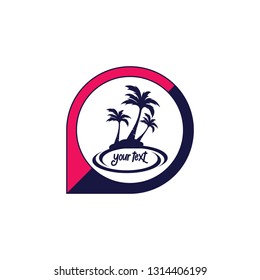 palm coconut tree logo icon
