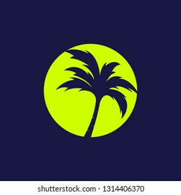 palm coconut tree logo icon