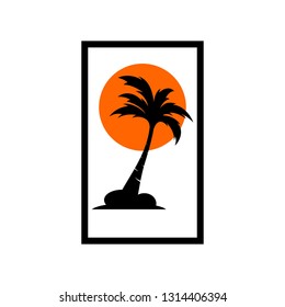 palm coconut tree logo icon