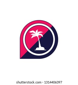 palm coconut tree logo icon