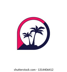 palm coconut tree logo icon