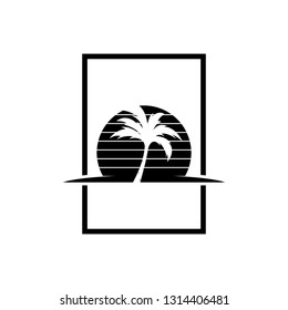 palm coconut tree logo icon