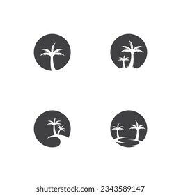 Palm Coconut Tree Logo Icon Silhouette