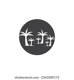 Palm Coconut Tree Logo Icon Silhouette