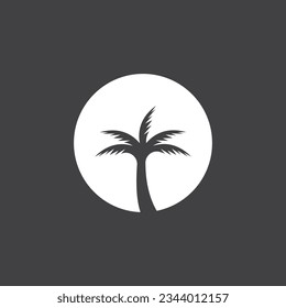 Palm Coconut Tree Logo Icon Silhouette