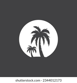 Palm Coconut Tree Logo Icon Silhouette