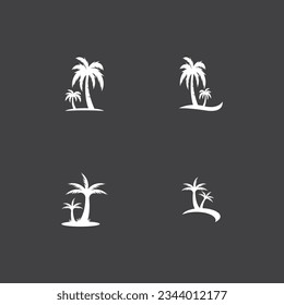 Palm Coconut Tree Logo Icon Silhouette