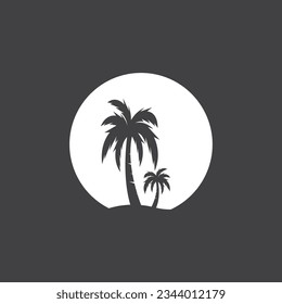 Icono del logotipo del árbol de coco de la palma
