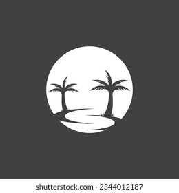 Palm Coconut Tree Logo Icon Silhouette