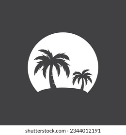 Palm Coconut Tree Logo Icon Silhouette