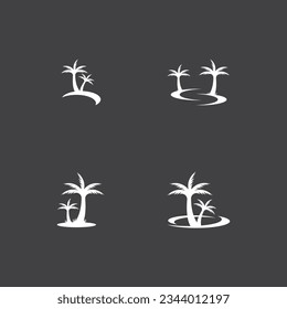 Palm Coconut Tree Logo Icon Silhouette