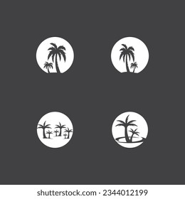 Palm Coconut Tree Logo Icon Silhouette