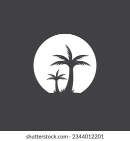 Palm Coconut Tree Logo Icon Silhouette