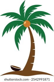 Ilustración vectorial de icono de logotipo de árbol de coco de palma 