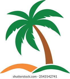 Icono del logotipo del árbol de coco de la palma