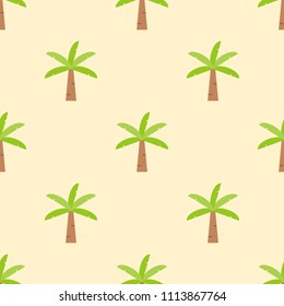 Palm or coconut tree seamless pattern for use as wrapping paper gift or wallpaper and printing, summer theme