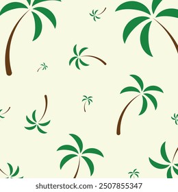 Palm coconut tree seamless pattern for use as wrapping paper gift or wallpaper and printing, world coconut day theme