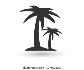 Palm or coconut tree summer logo template vector illustration