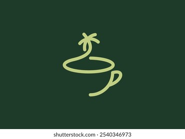 palm coffee logo. drink, restaurant, cafe symbol vector design