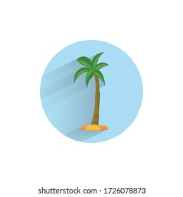 palm colorful flat icon with long shadow. palm flat icon