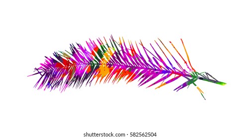 Palm colorful leaves. Vector