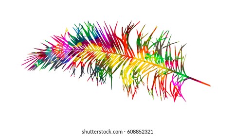 Palm colorful leaves. Vector
