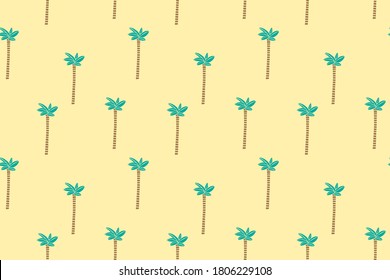 Palm Colorful seamless pattern. Nature tropical background.