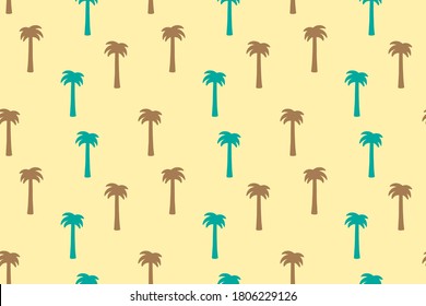 Palm Colorful seamless pattern. Nature tropical background.
