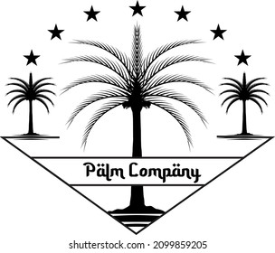 palm company black and white logo vintage vector
