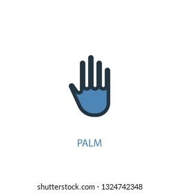 palm concept 2 colored icon. Simple blue element illustration. palm concept symbol design. Can be used for web and mobile UI/UX