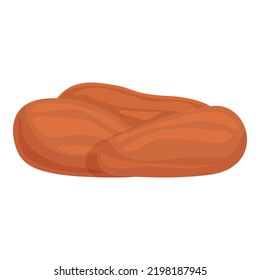 Vector de dibujos animados de iconos de la fruta de la fecha de la palma. Buena comida. Seco saudita