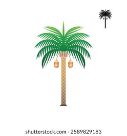 Palm date tree icon. Middle east tree famous. For purposes design element.
