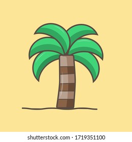 Ilustración de icono del vector de fechas de la palma. Estilo de caricatura plano de las fechas de la palma Apropiado para adhesivos y portadas de libros. Diseño sencillo, color sencillo. Dibujo de diseño minimalista. Fechas de palma para el panfleto de Ramadán.