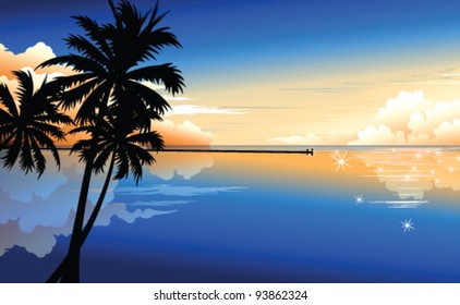Palm at dawn