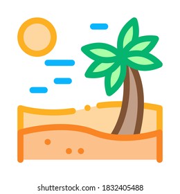 Palm Desert Icon Vector. Outline Palm Desert Sign. Isolated Contour Symbol Illustration