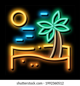 Palm Desert neon light sign vector. Glowing bright icon Palm Desert sign. transparent symbol illustration