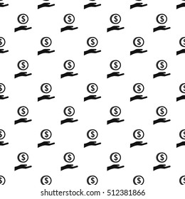 Palm and dollar coin pattern. Simple illustration of palm and dollar coin vector pattern for web