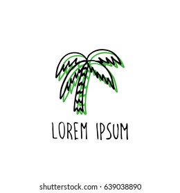 palm doodle icon