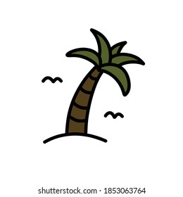 palm doodle icon, vector illustration
